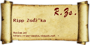 Ripp Zsóka névjegykártya